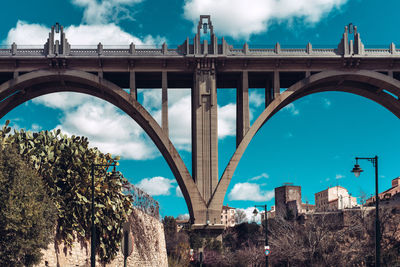 View of bridge against cloudy sky