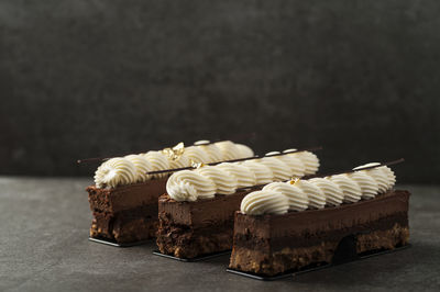 Close-up of dessert on table