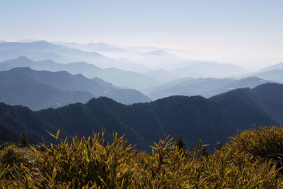 Scenic view of mountains against sky