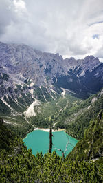 Scenic view of lake and mountains