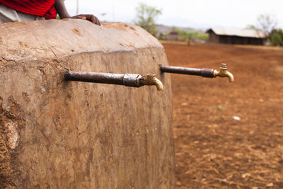 Water taps providing clean water in rural ethiopia