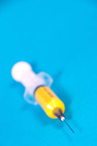 Close-up of jellyfish against blue background