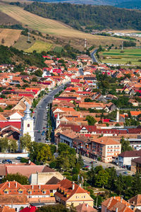 High angle view of townscape