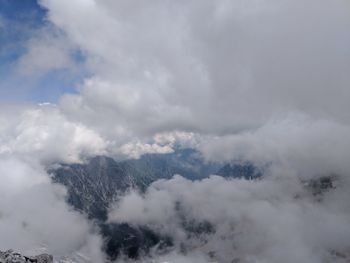 Low angle view of mountains against sky