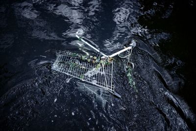 High angle view of river