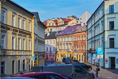 Cars on street in city