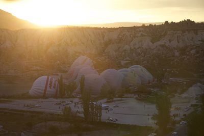 Scenic view of landscape against sky during sunset