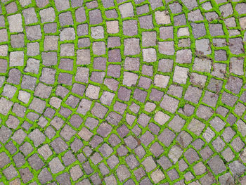 Traditional italian brick ground view in rock