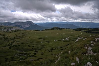 Scenic view of mountains against sky