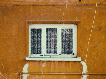 Low angle view of window on building