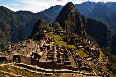 High angle view of machu picchu