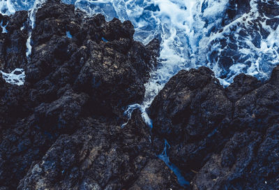 Rock formation in sea