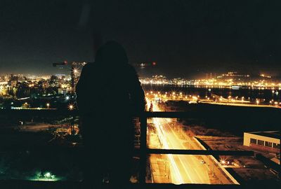 Illuminated cityscape at night