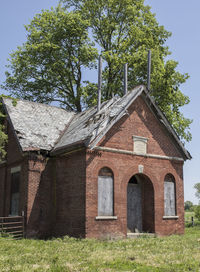 Low angle view of old built structure