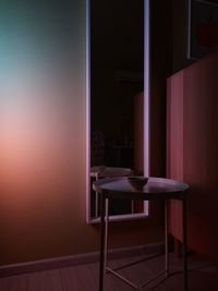 Empty chairs and table at home