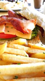 Close-up of served food in plate