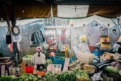 Full frame shot of market stall