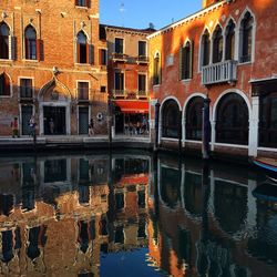 Reflection of buildings in canal