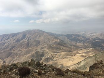 Scenic view of dramatic landscape against sky