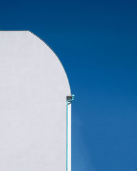 Low angle view of building against clear blue sky