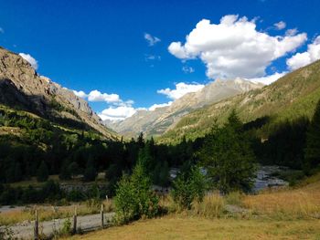 Scenic view of mountains against sky