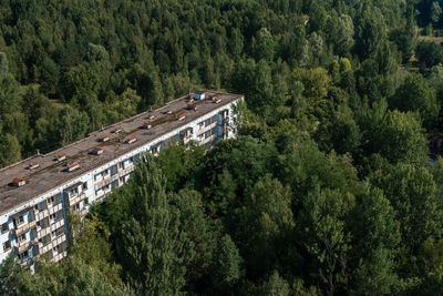 High angle view of railroad track