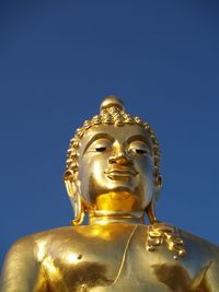 Low angle view of statue against clear sky