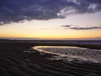 Scenic view of sea during sunset