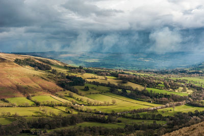 Scenic view of landscape against cloudy sky