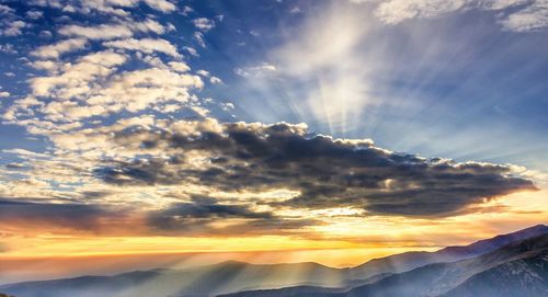 Scenic view of landscape against sky during sunset