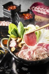 Close-up of meal served in bowl