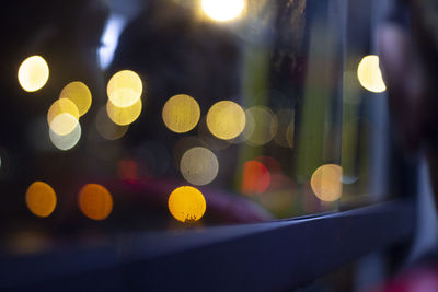 Defocused image of illuminated lights