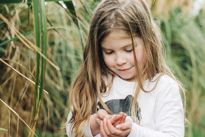 Close-up of a girl looking away