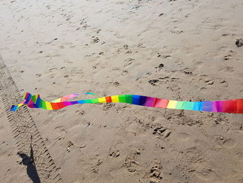Multi colored sand on beach