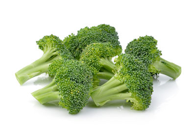 High angle view of vegetables on white background