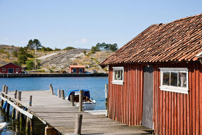 Jetty with a boat shed by the sea