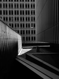 High angle view of staircase in building