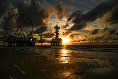 Silhouette of beach during sunset