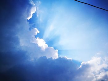 Low angle view of clouds in blue sky