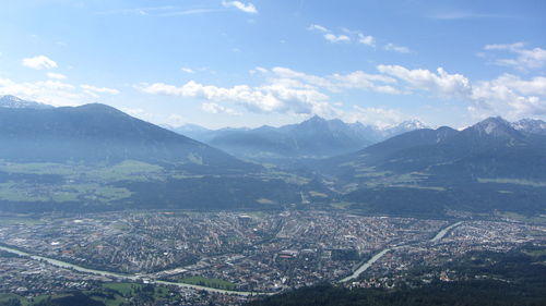 Aerial view of landscape against sky