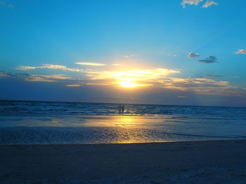 Scenic view of sea at sunset