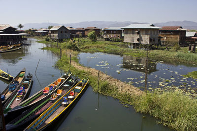 Floating market on inle lake, myanmar