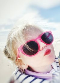 Portrait of girl wearing sunglasses