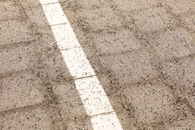 High angle view of zebra crossing on road