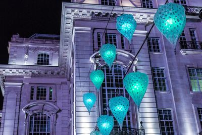 Low angle view of multi colored lanterns