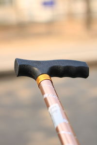 Close-up of water pipe on wood