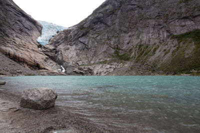 Scenic view of lake and mountains