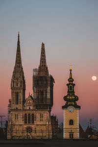 Cathedral of building against sky during sunset