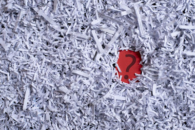 High angle view of heart shapes