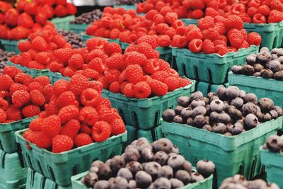 Various fruits for sale at market stall